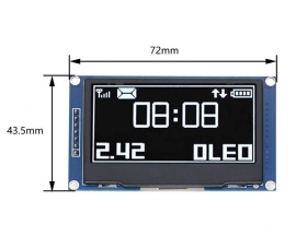 2.42in White OLED Display Screen Module 128x64 SPI IIC Control SSD1309 Driver